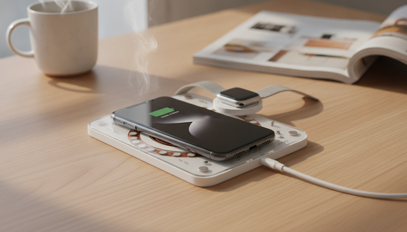 Clear Magnetic Wireless Charging Pad for iPhone & Apple Watch
